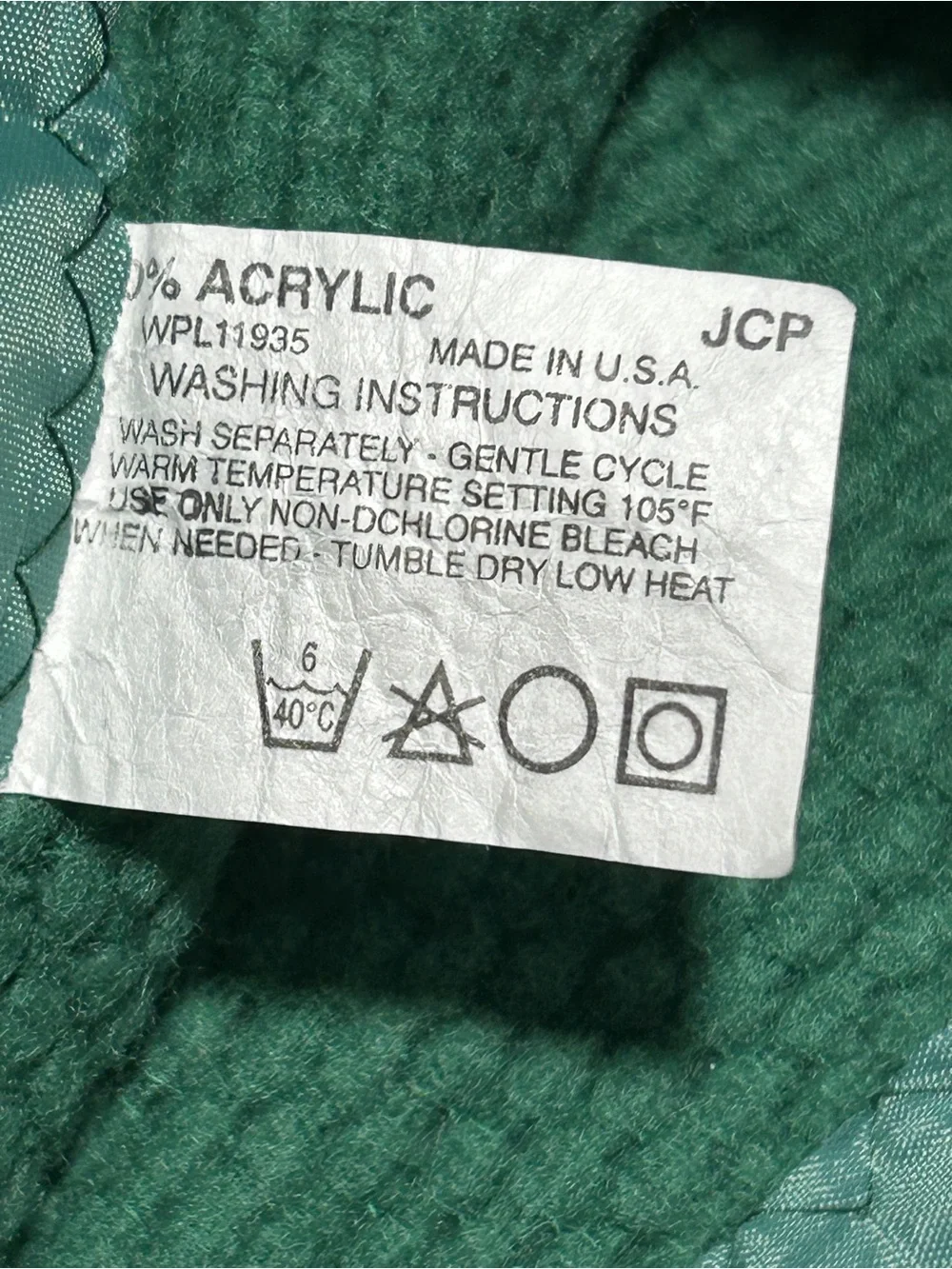Vintage Emerald Green Textured Throw Blanket with Satin Trim